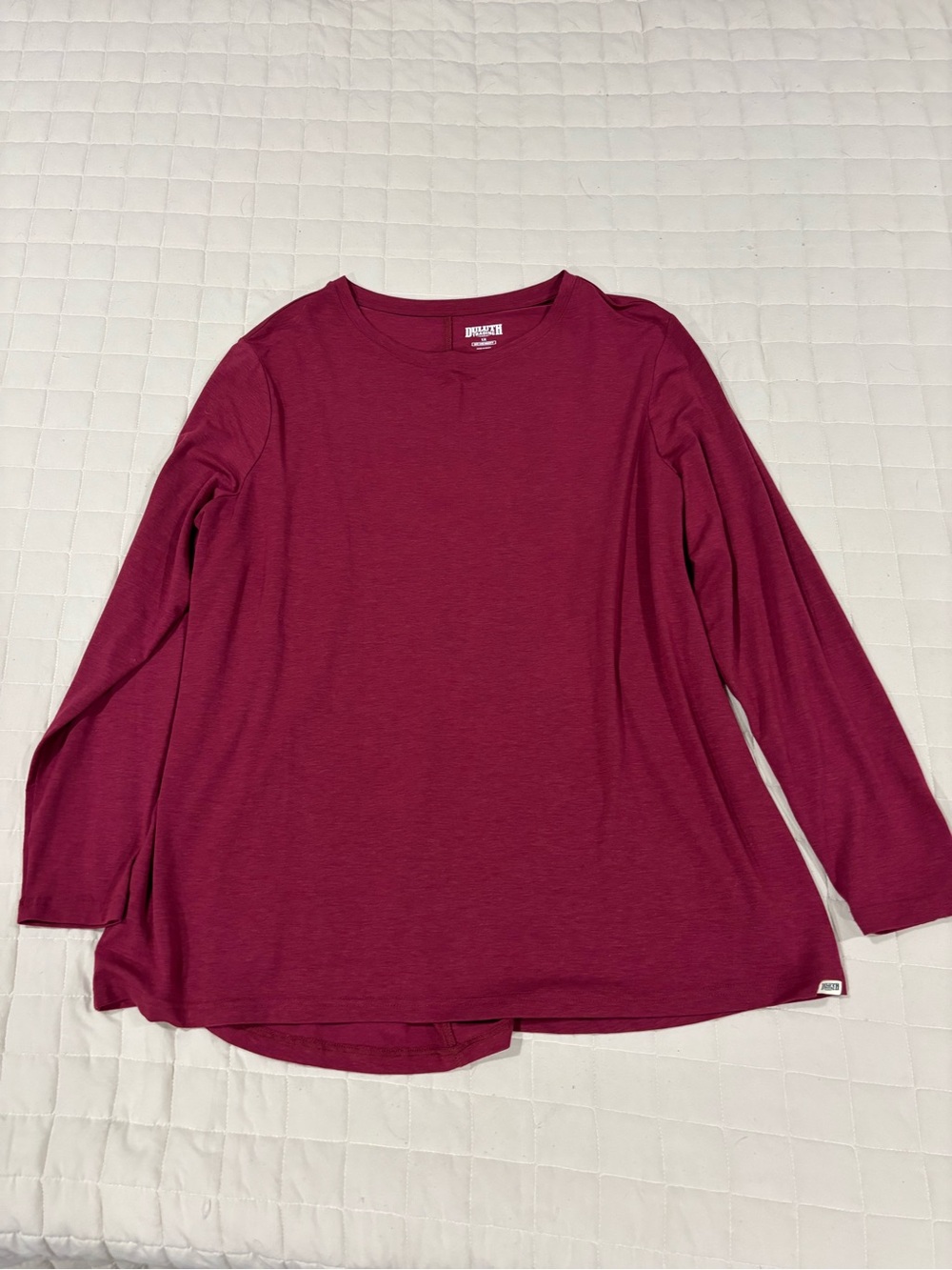 Duluth Trading Dry & Mighty Wool Blend Long Sleeve Performance Shirt 1X Burgundy